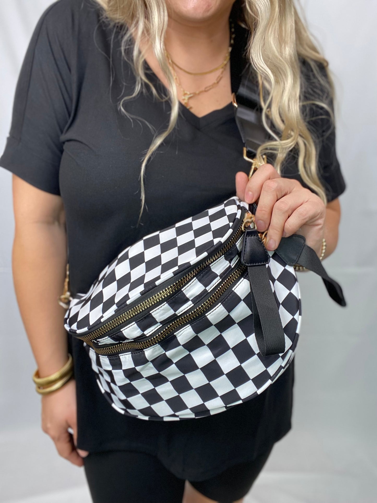 Checkered Savvy Oversized Bum Bags