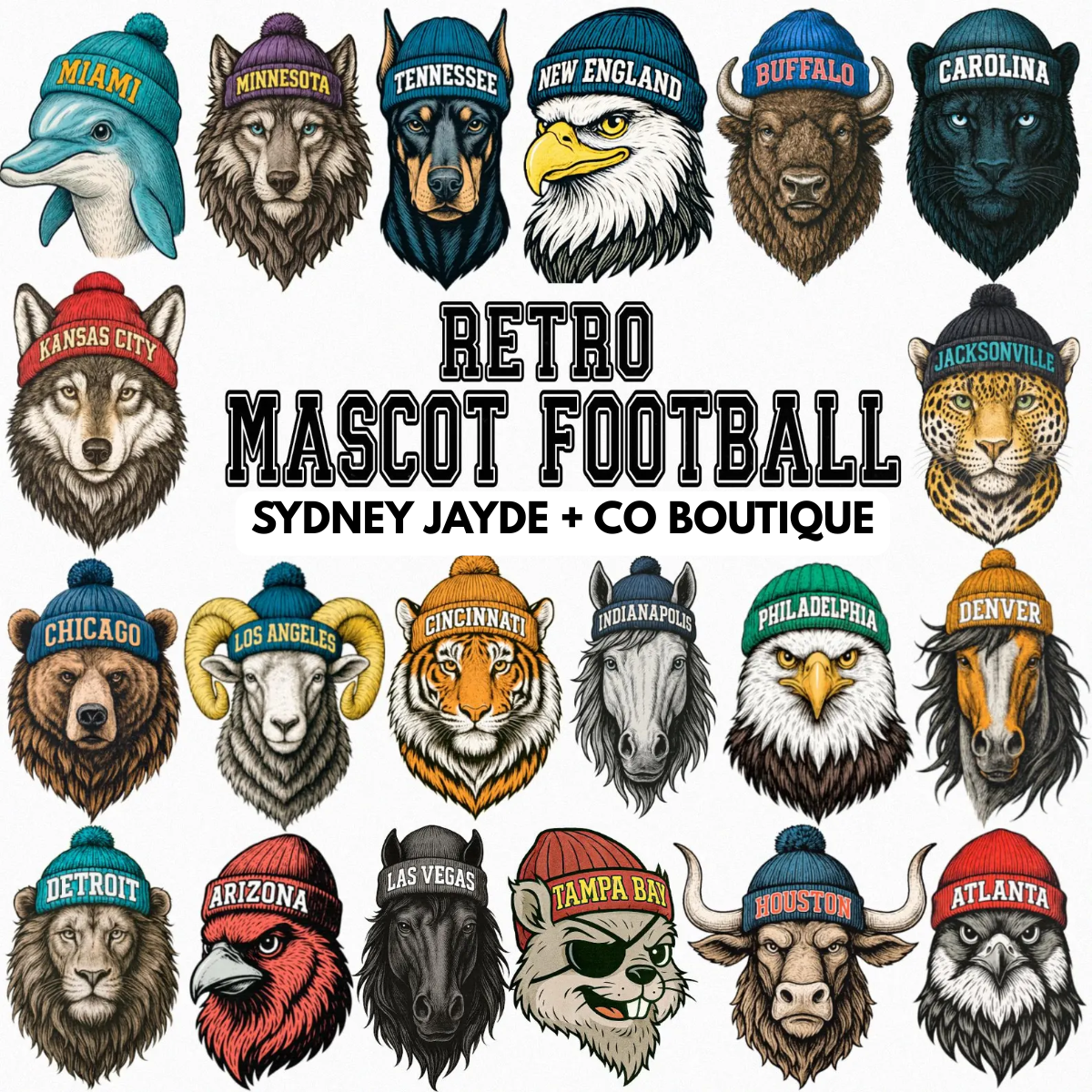 Retro Oversized Mascot Football Sweatshirt