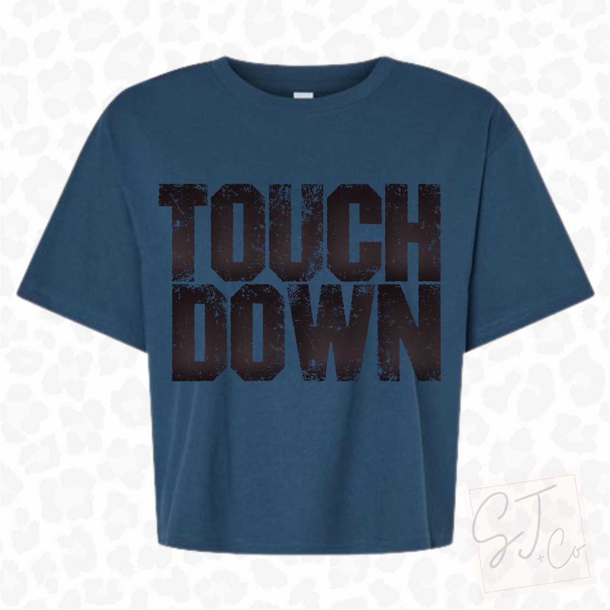 Distressed Touch Down Cropped Graphic Tee