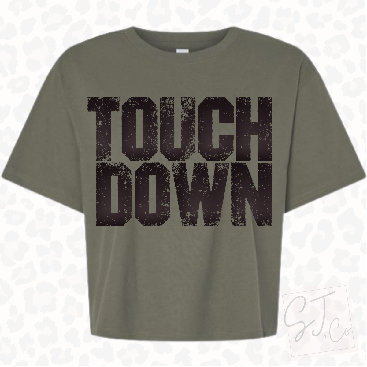 Distressed Touch Down Cropped Graphic Tee