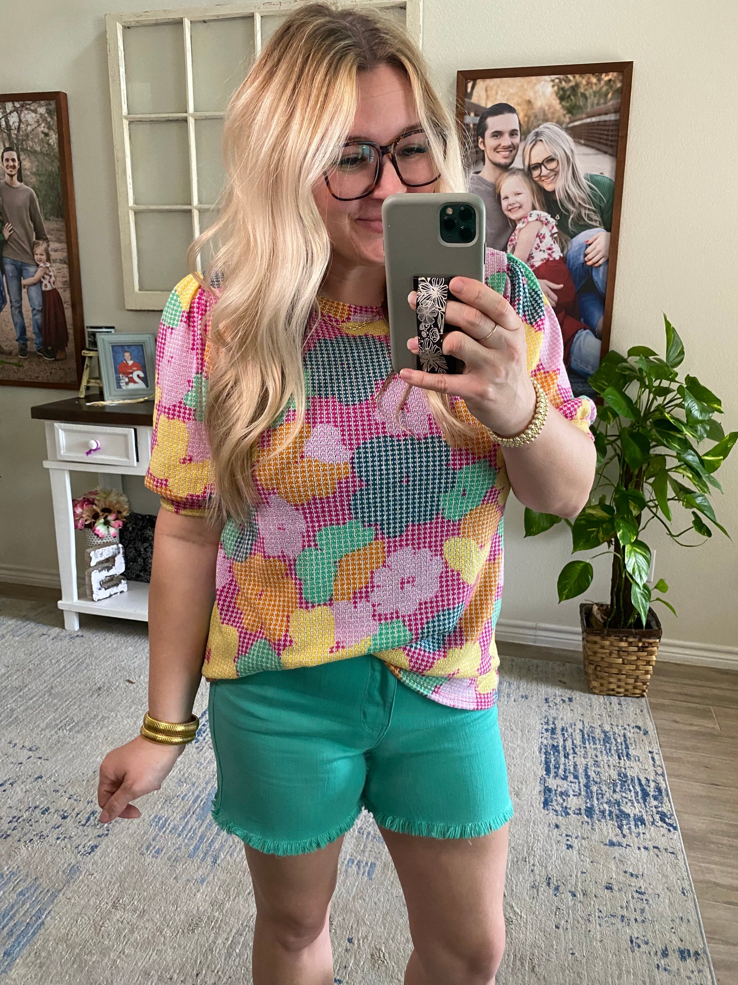 Judy Blue Mid Rise Garment Dyed Fray Hem Shorts