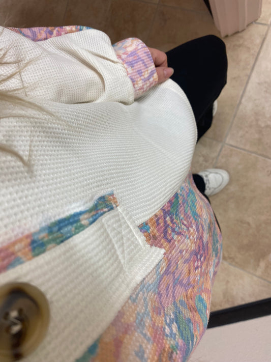 Lightweight Pastel Leopard Waffle Top