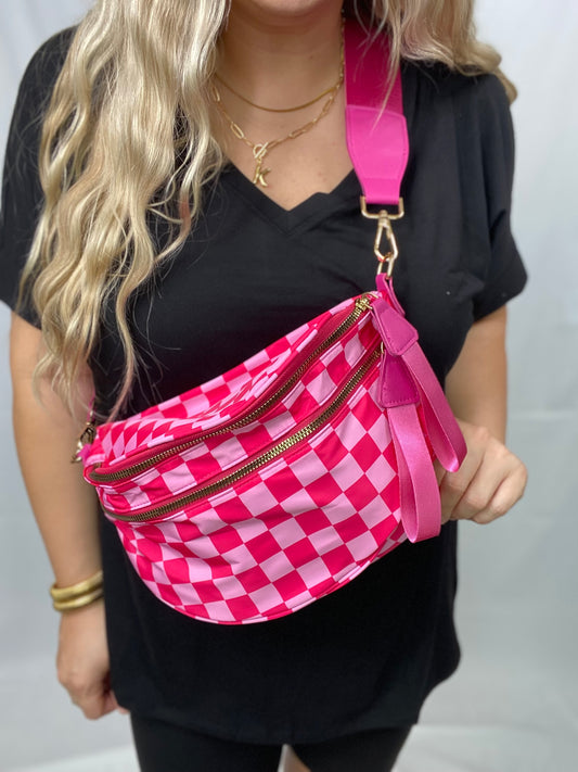 Checkered Savvy Oversized Bum Bags