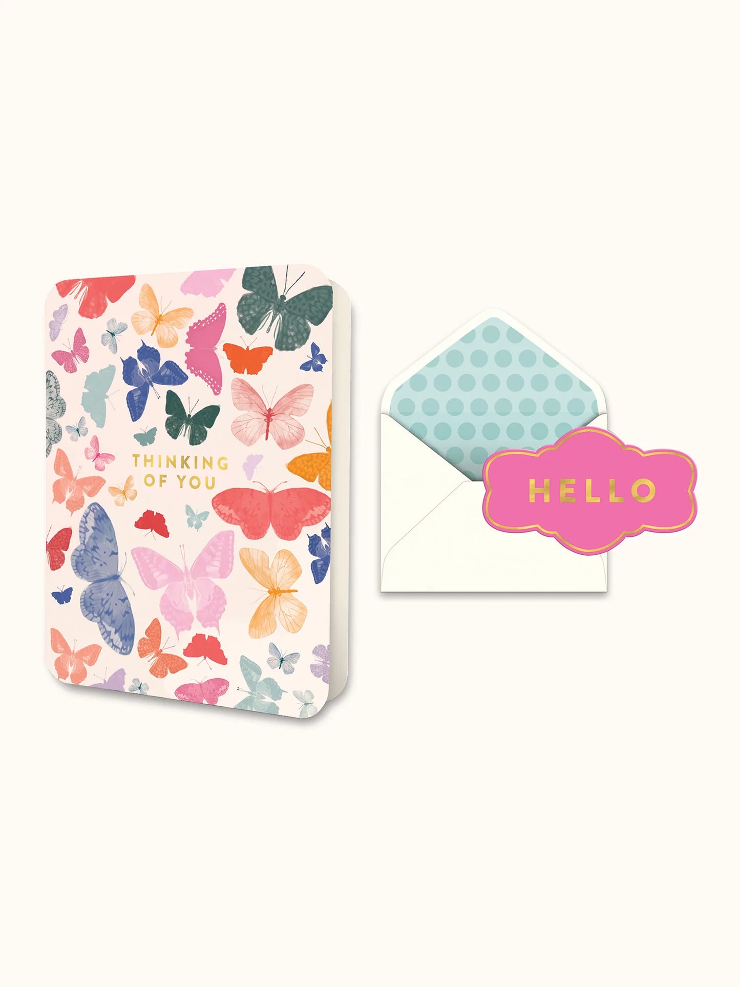 Thinking Of You Butterflies Deluxe Greeting Card