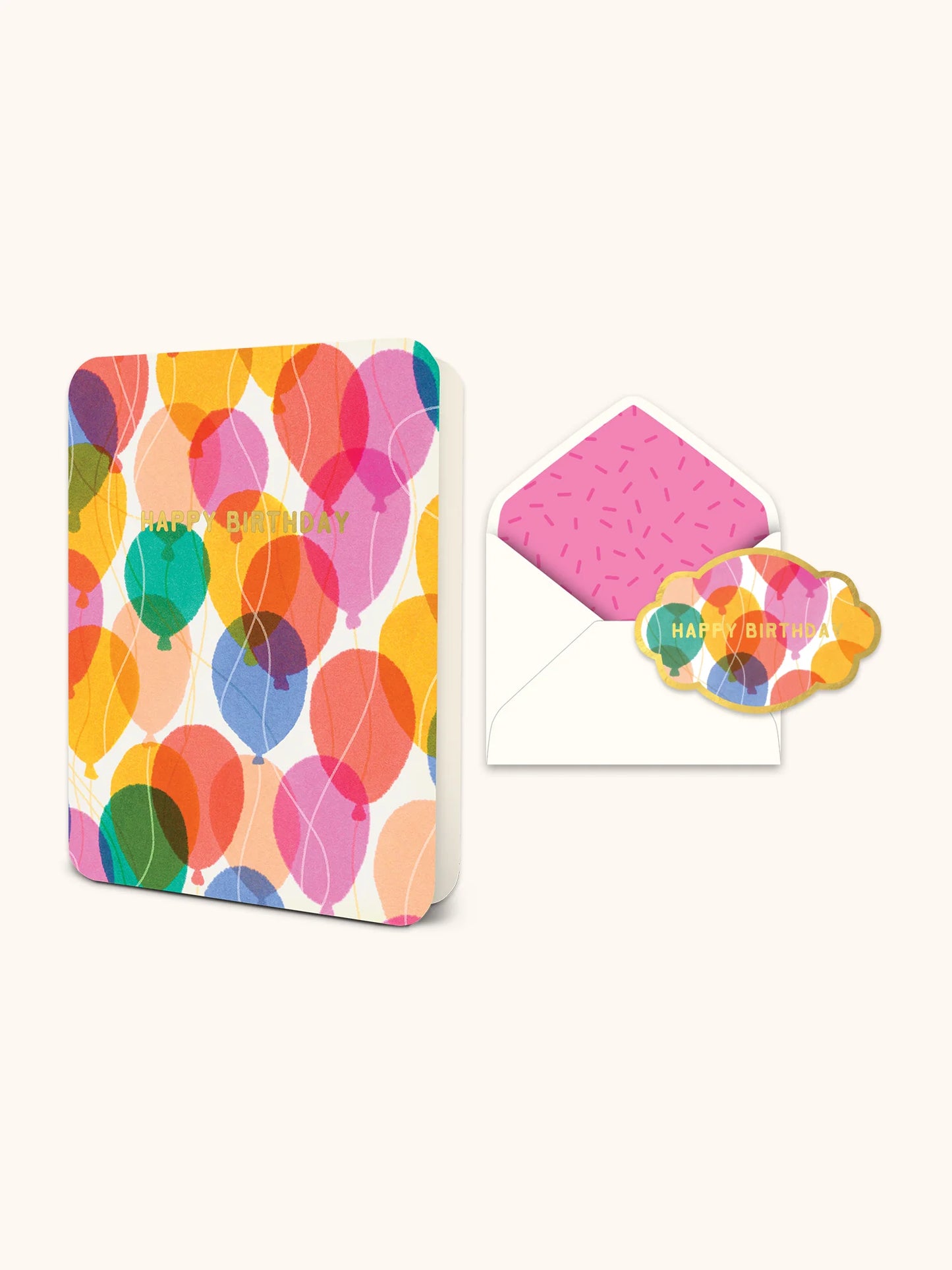 Happy Birthday Balloons Deluxe Greeting Card