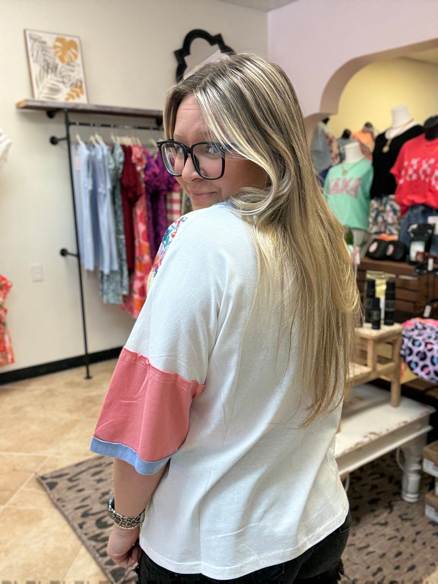 Sunset Gardens Boxy Patch Tee