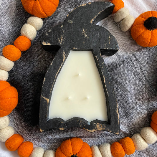 HWCC Spooky Halloween Black Witch Dough Bowl Candles