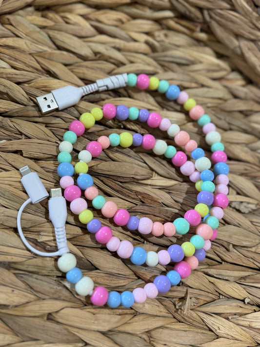 Colorful Beaded Charging Cord