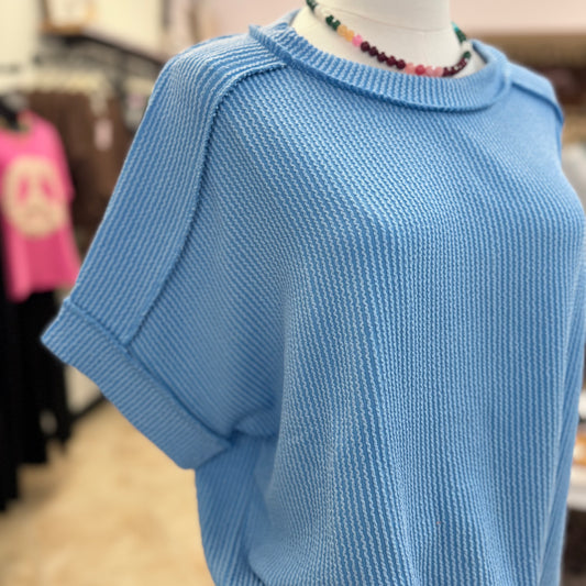 Customer Fave Every Day Corded Crew- Sky Blue