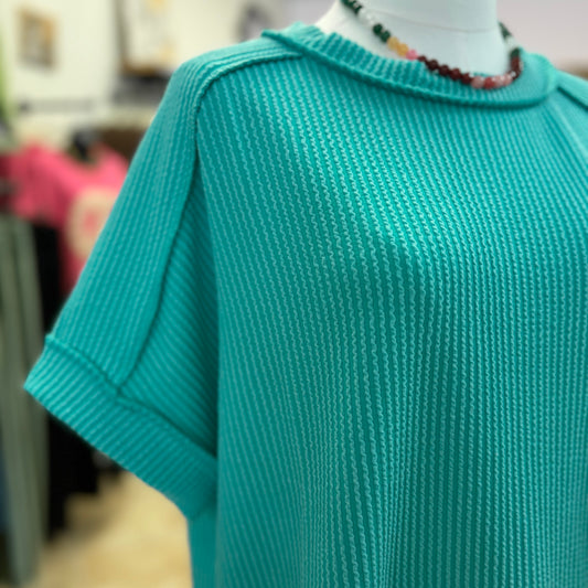 Customer Fave Every Day Corded Crew- Turquoise