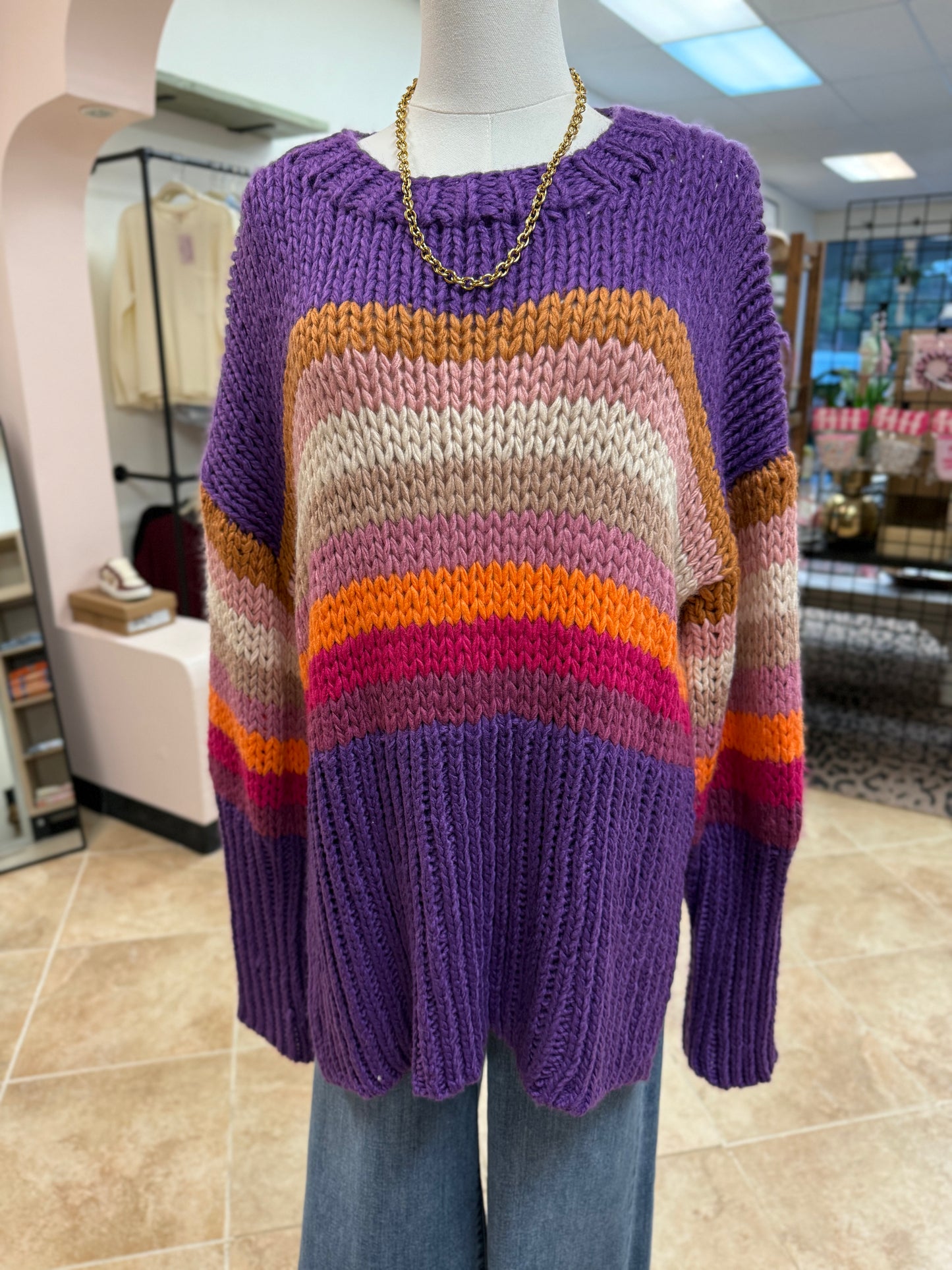 Purple Blakeley Knit Sweater