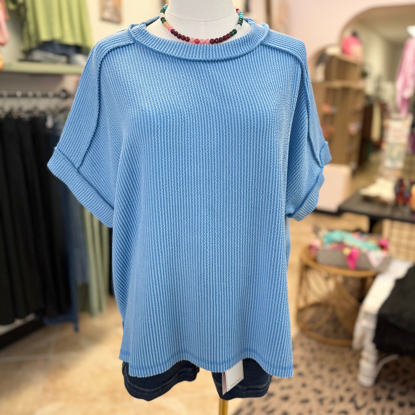 Customer Fave Every Day Corded Crew- Sky Blue