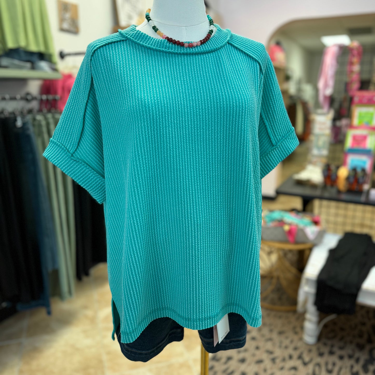 Customer Fave Every Day Corded Crew- Turquoise