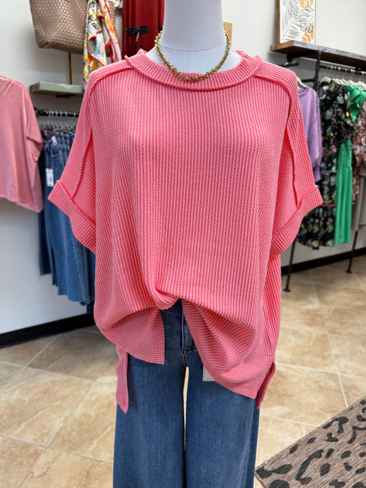 Customer Fave Every Day Corded Crew- Coral