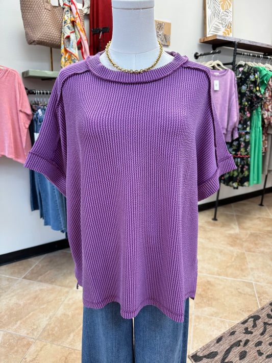 Customer Fave Every Day Corded Crew- Violet