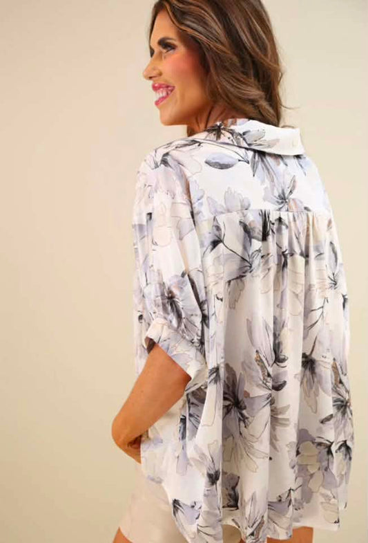 Jess Lea Oversized Button Up Blouse