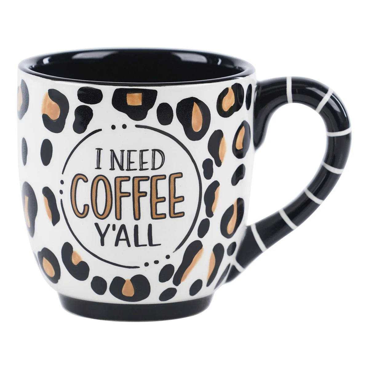 I Need Coffee Yall Cheetah Coffee Mug