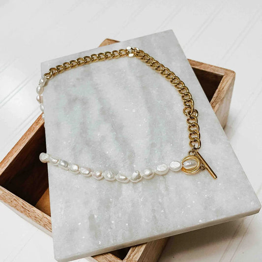 Pearled Chain Necklace- Waterproof