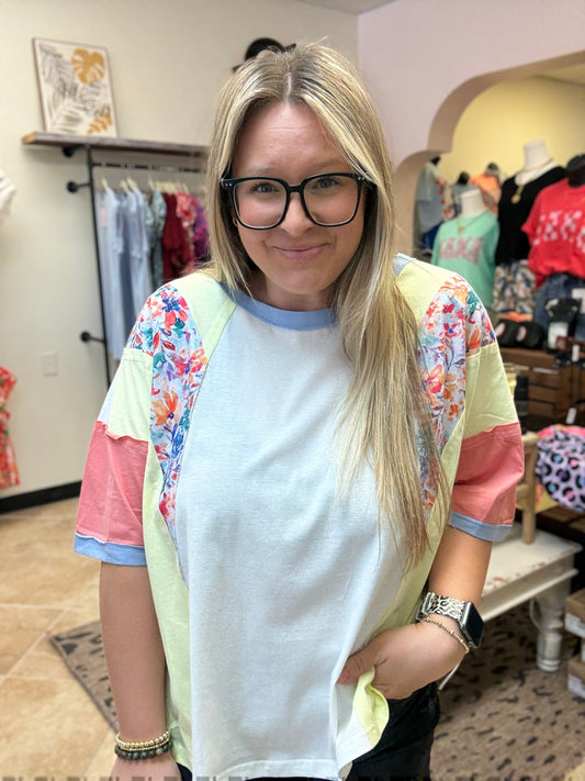 Sunset Gardens Boxy Patch Tee