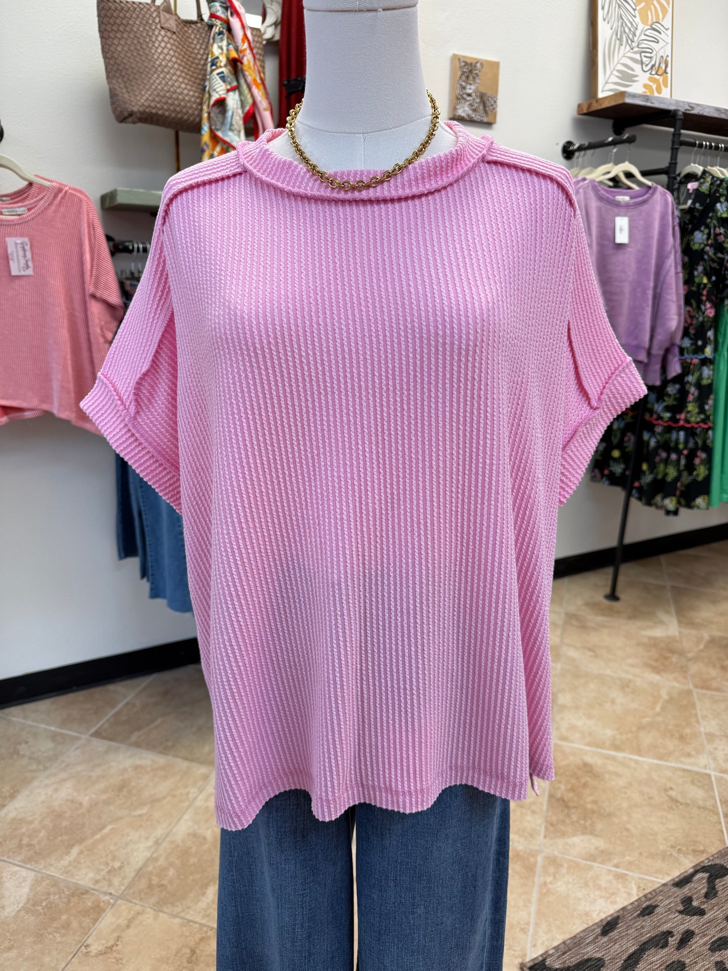 Customer Fave Every Day Corded Crew- Light Pink