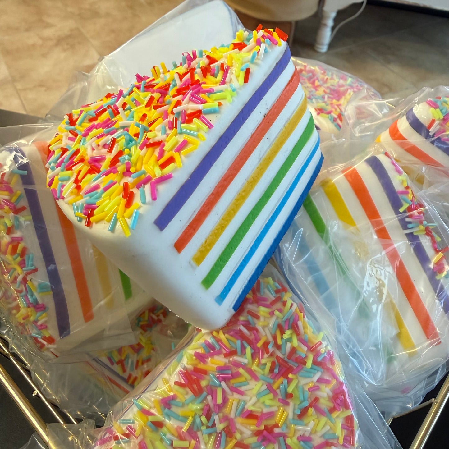 Squishy Rainbow Cakes
