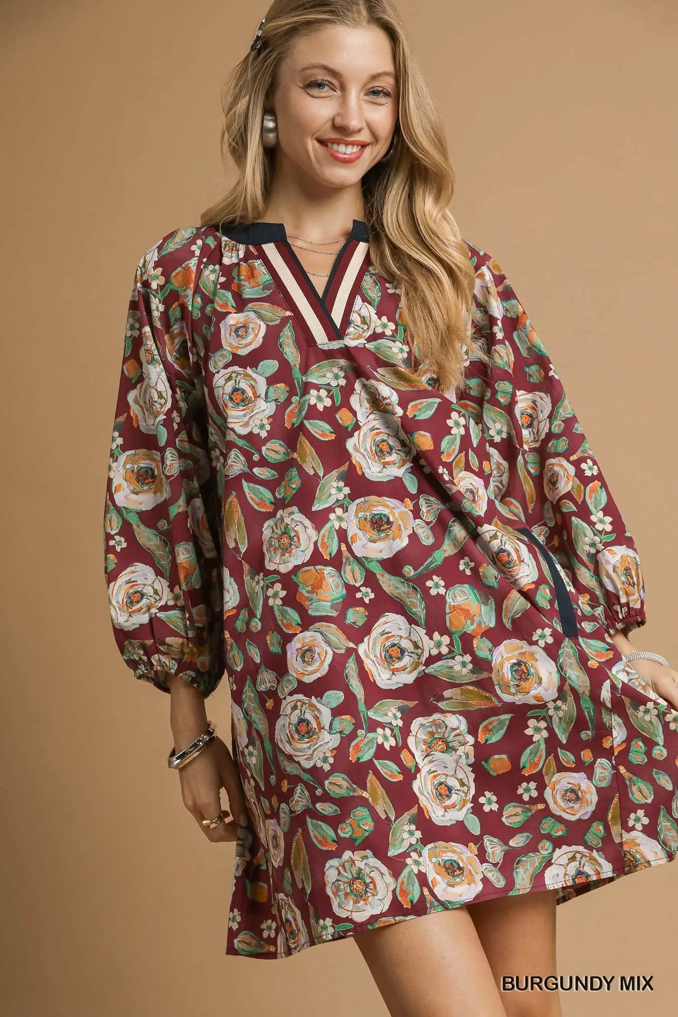 Vintage Camellia Floral Mini Dress