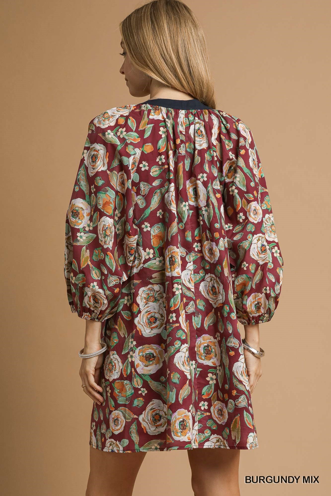 Vintage Camellia Floral Mini Dress