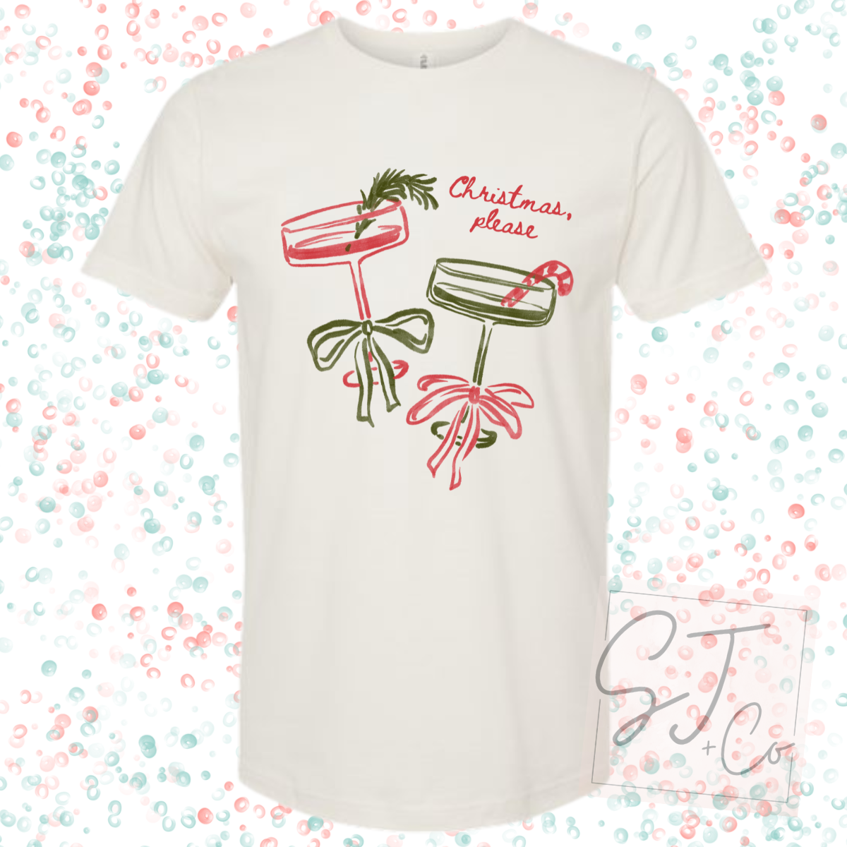 Christmas Please Martini Holiday Graphic Tee