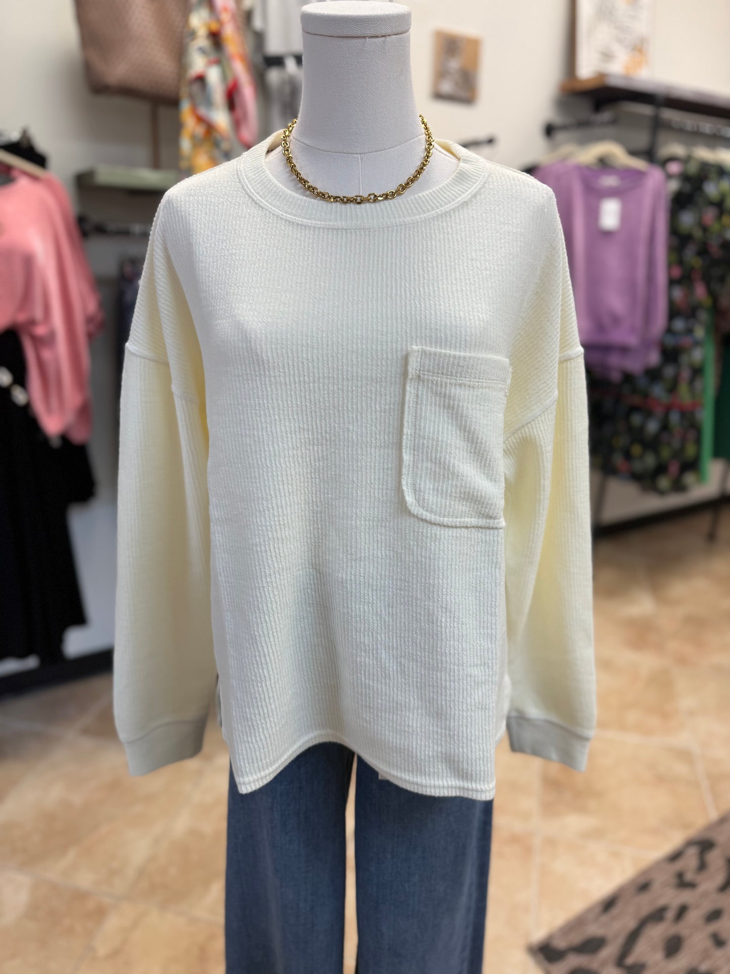 Cozy Lightweight Waffle Knit Sweater
