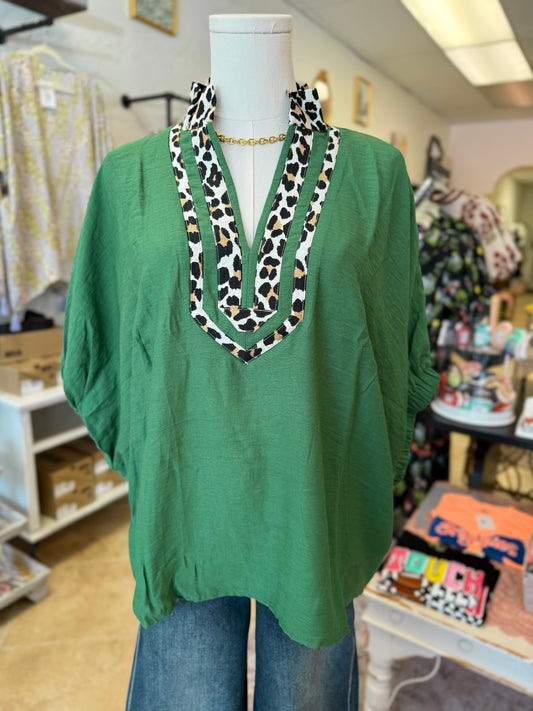 Kelly Green Dolman Sleeve Top