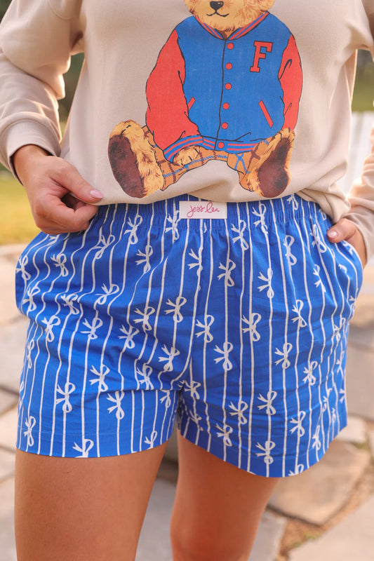 Bows & Goals Blue Boxer Shorts