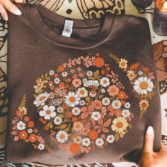 Rustic Floral Football Sweatshirt or Tee