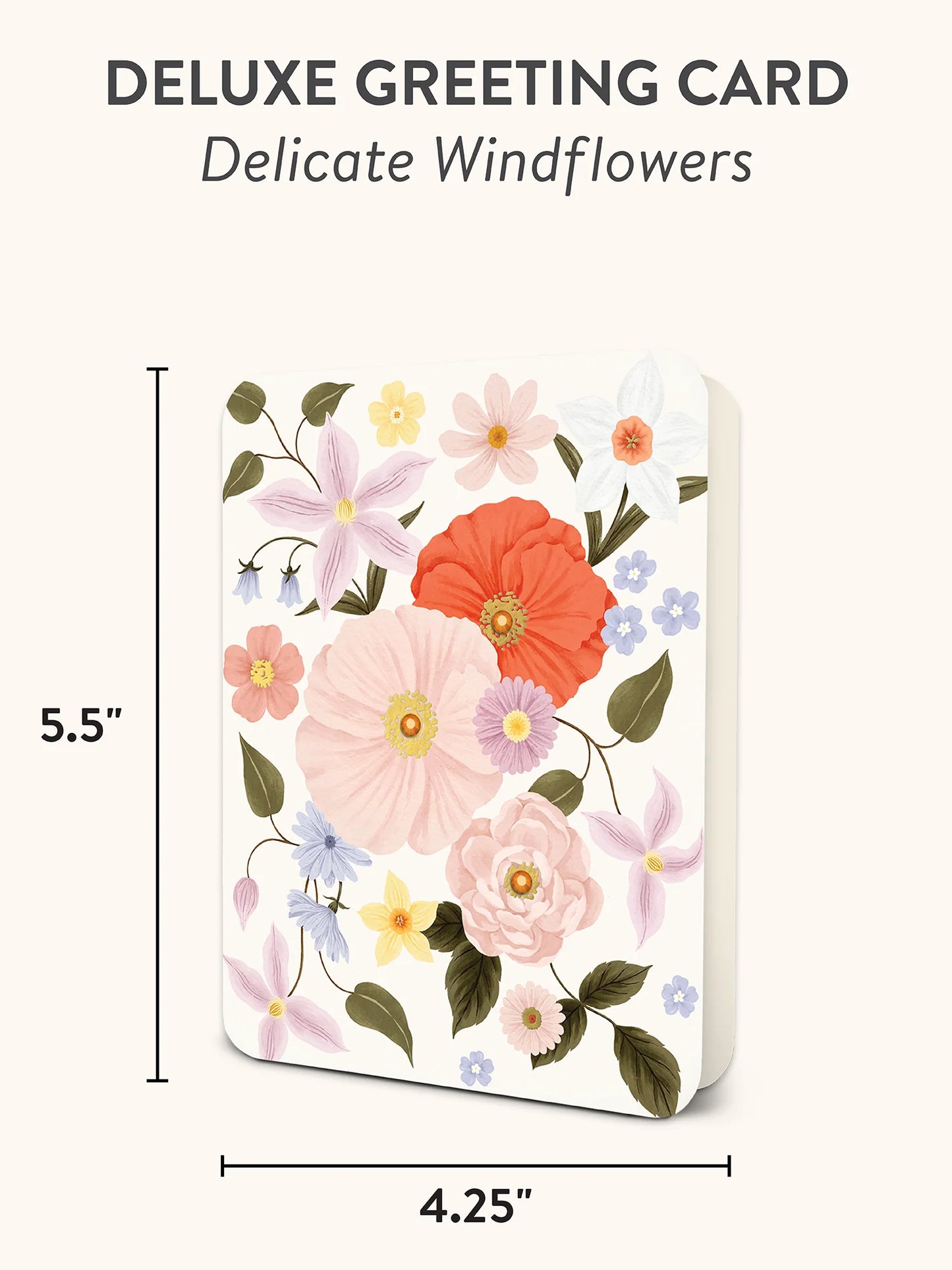 Delicate Wildflowers Deluxe Greeting Card