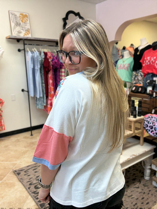 Sunset Gardens Boxy Patch Tee