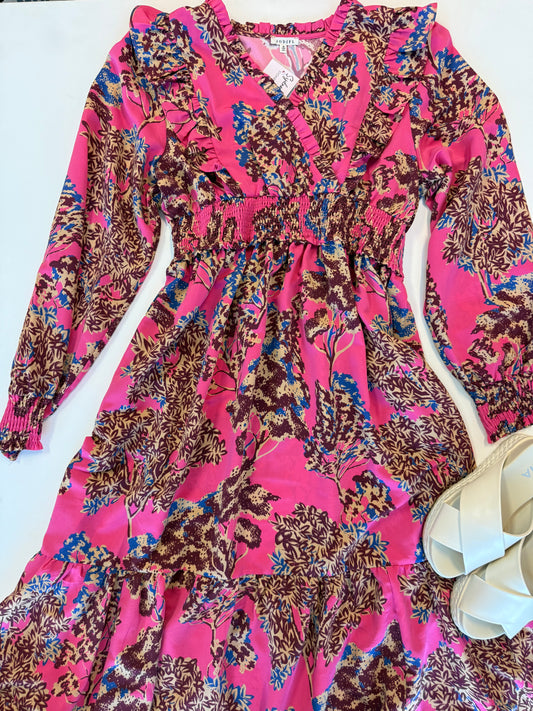 Pink Full Length Boho Dress