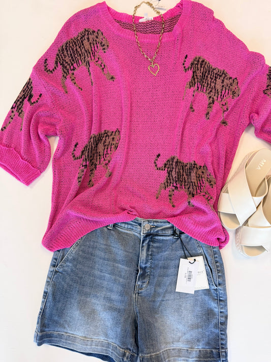 Pink Chic Loose Sweater Top