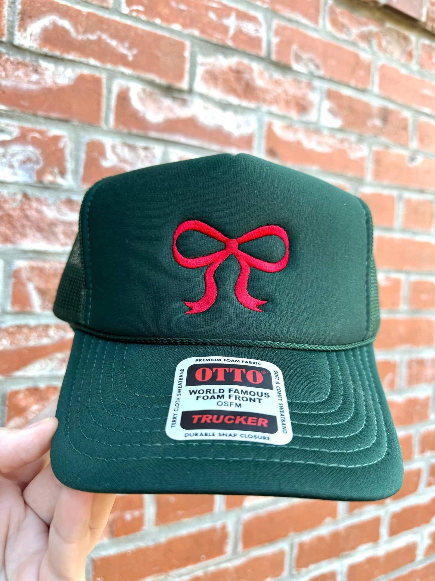 Forest Embroidered Bow Trucker Hat