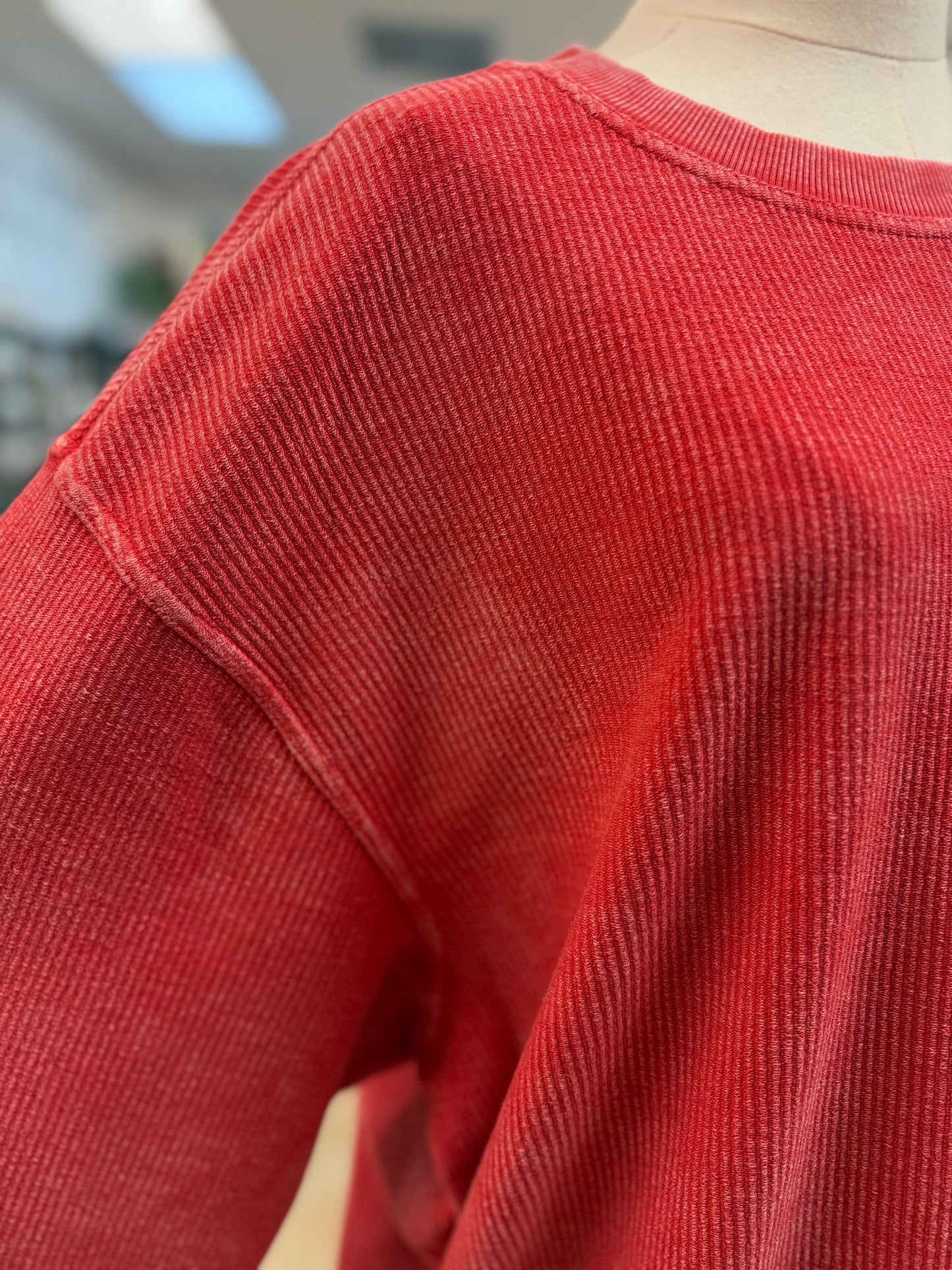 Red Moonryder Ribbed Crewneck Sweatshirt