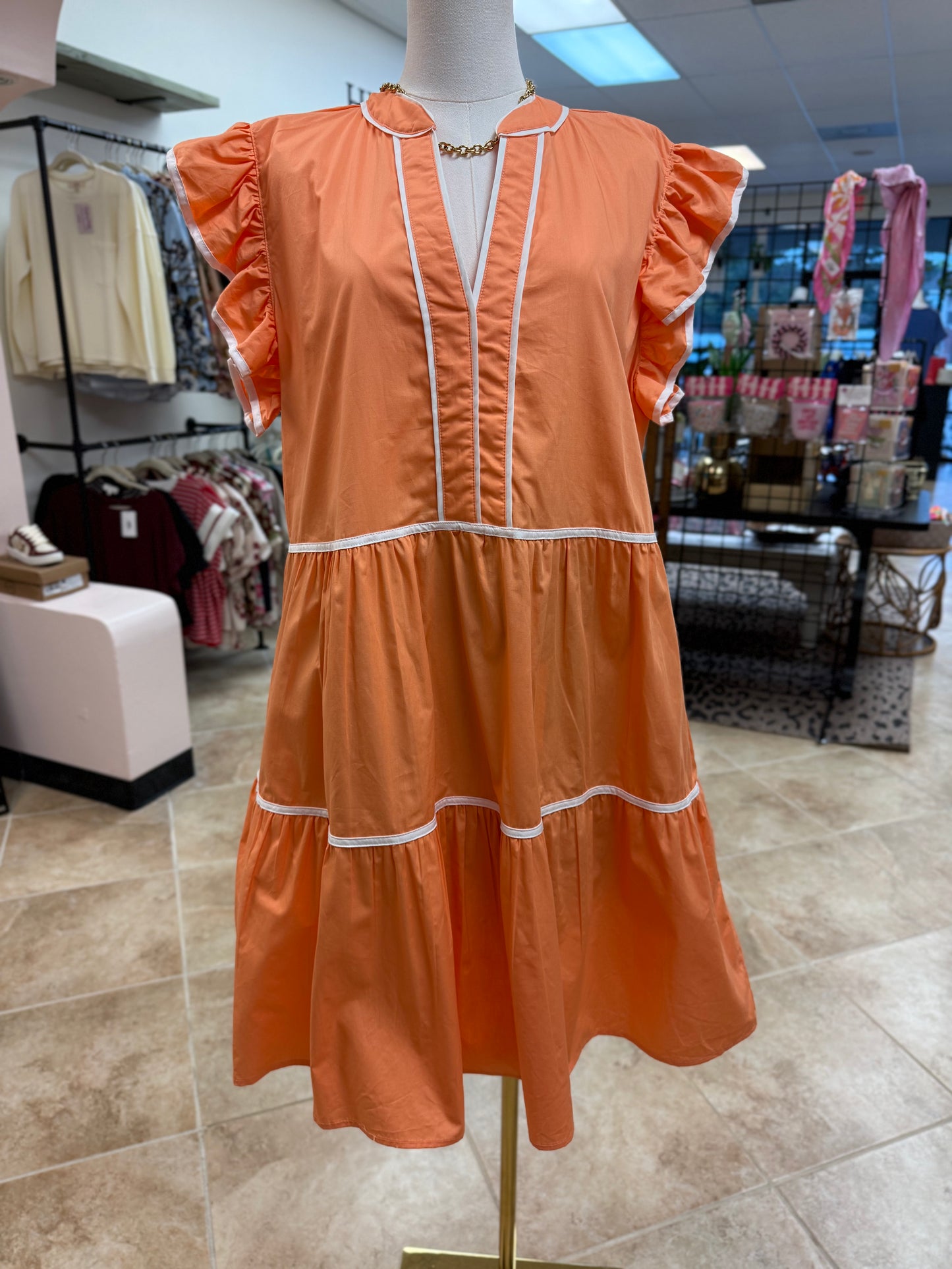 Tangerine Dreams Tiered Dress