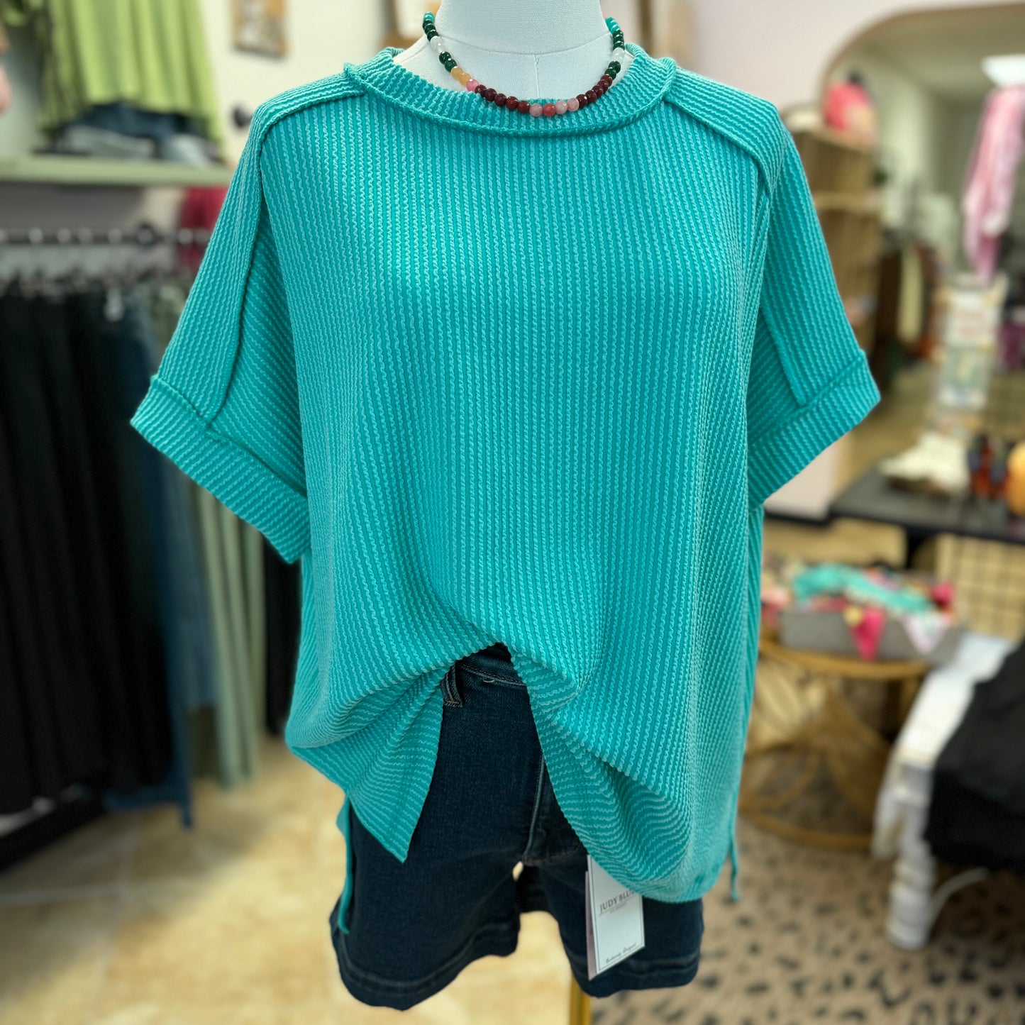 Customer Fave Every Day Corded Crew- Turquoise