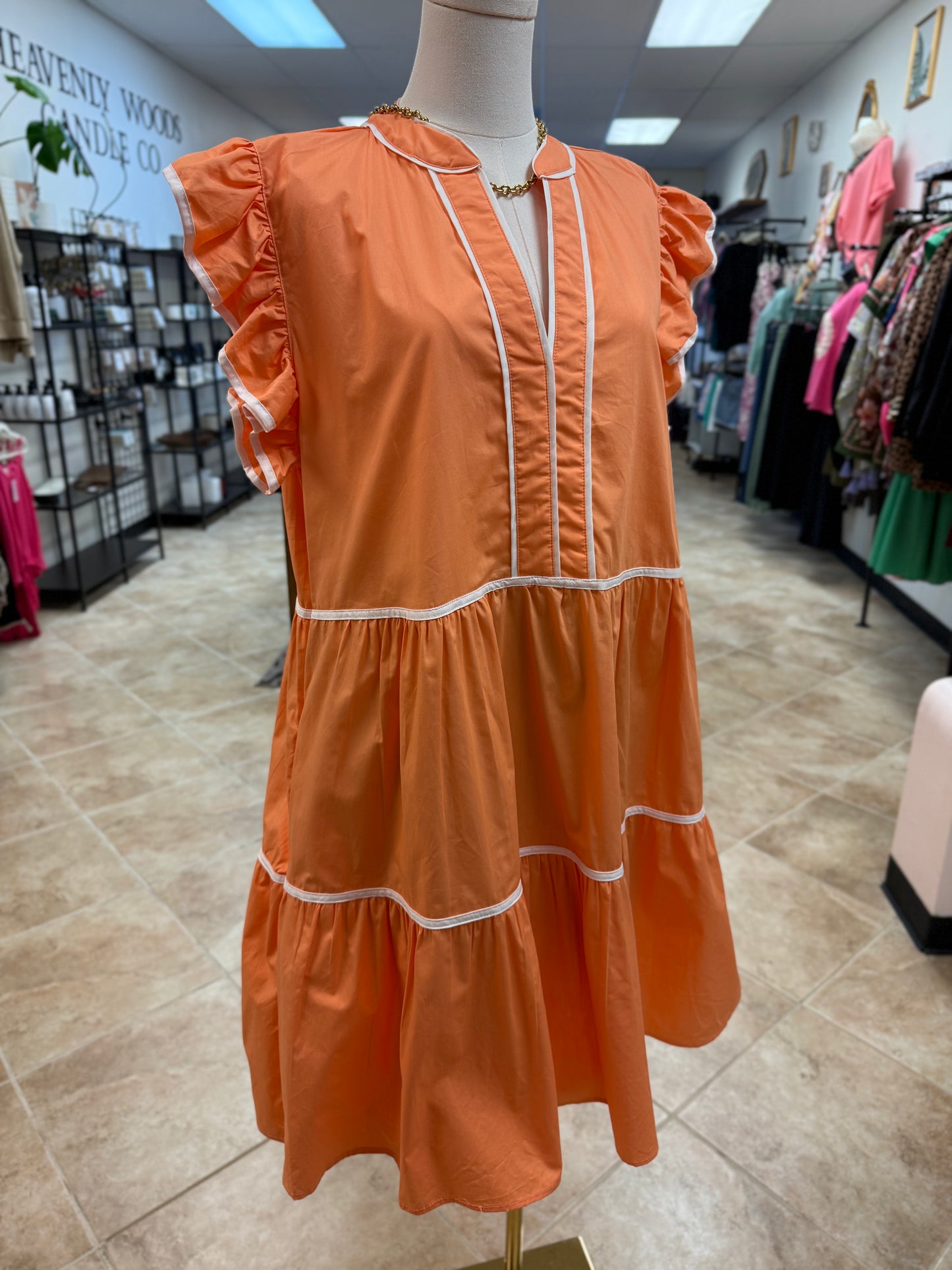 Tangerine Dreams Tiered Dress