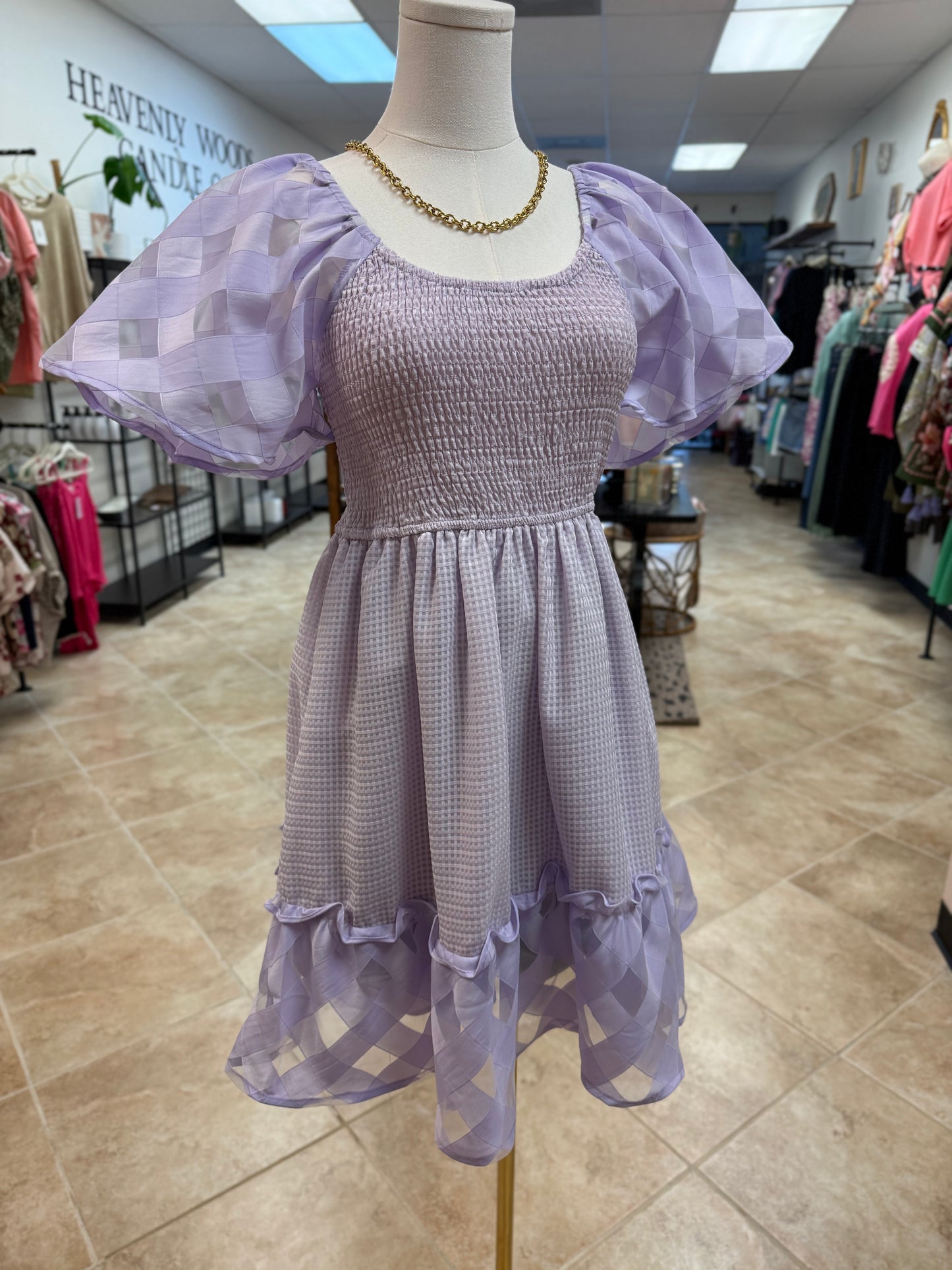 Lavender Whisper Organza Dress