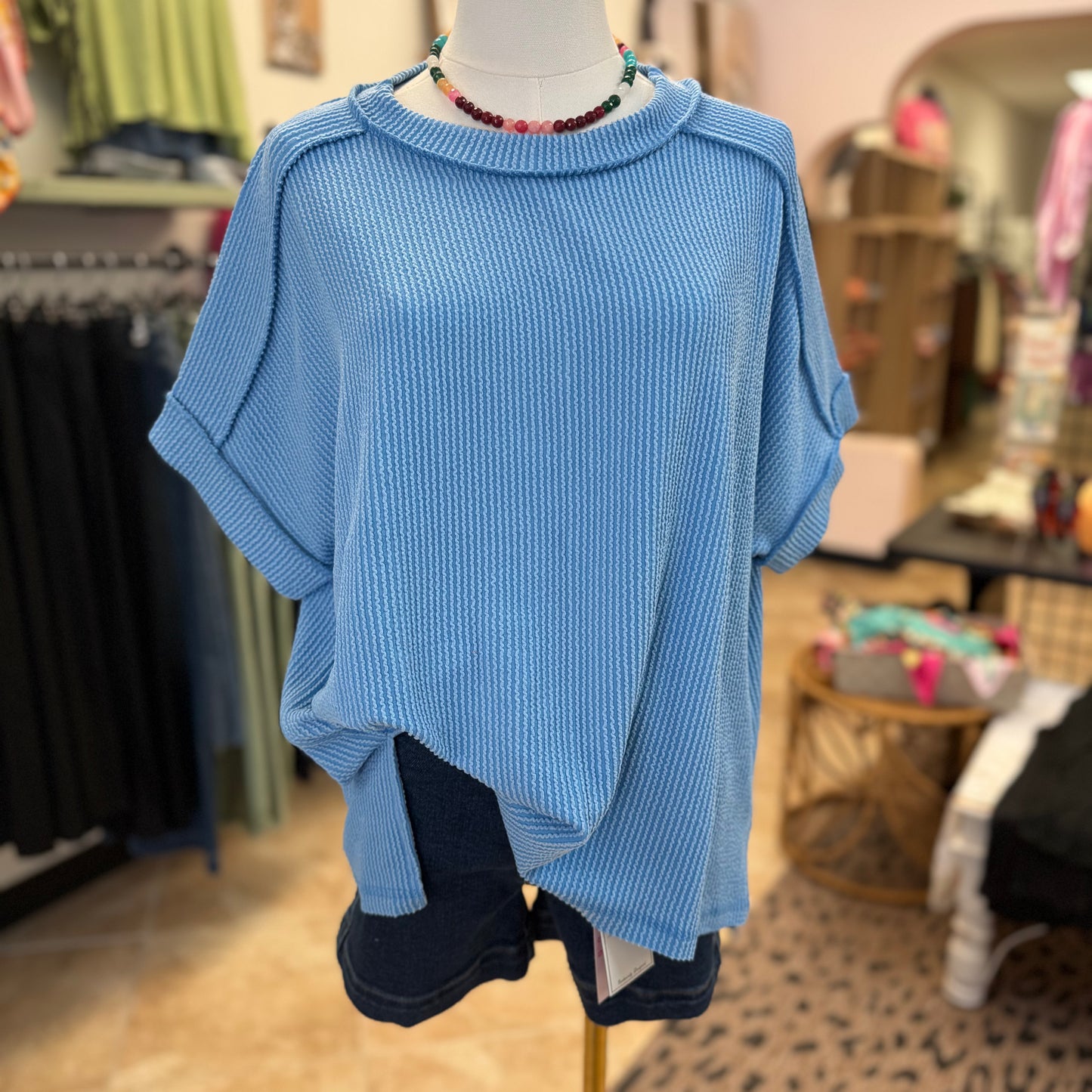 Customer Fave Every Day Corded Crew- Sky Blue