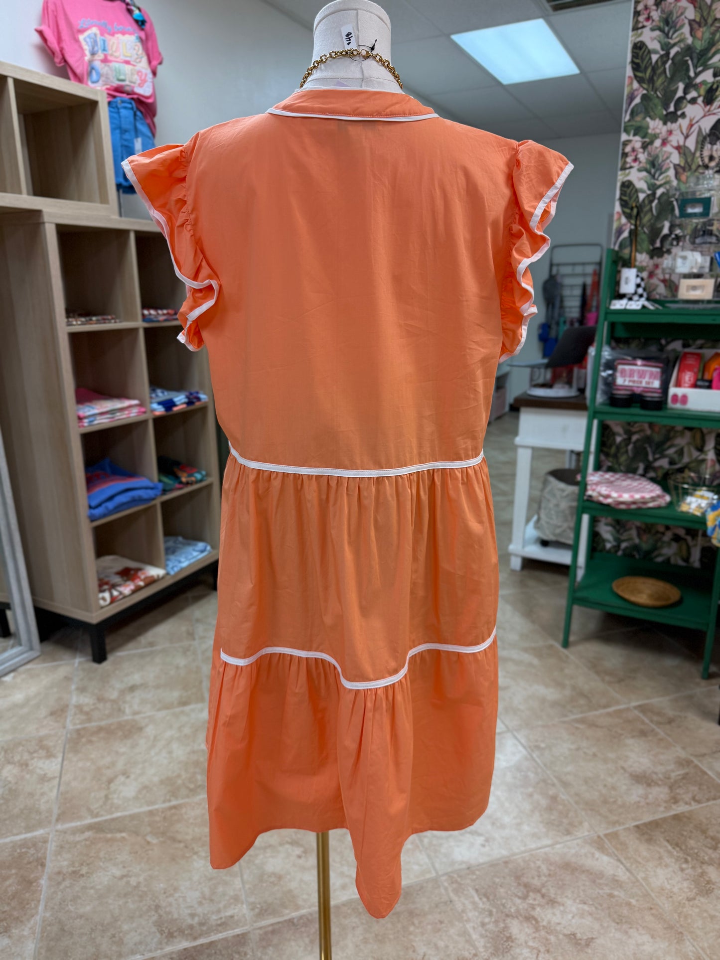 Tangerine Dreams Tiered Dress
