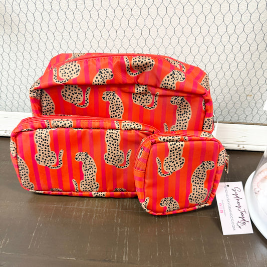 Pink & Orange Leopard Nylon Everything Bag