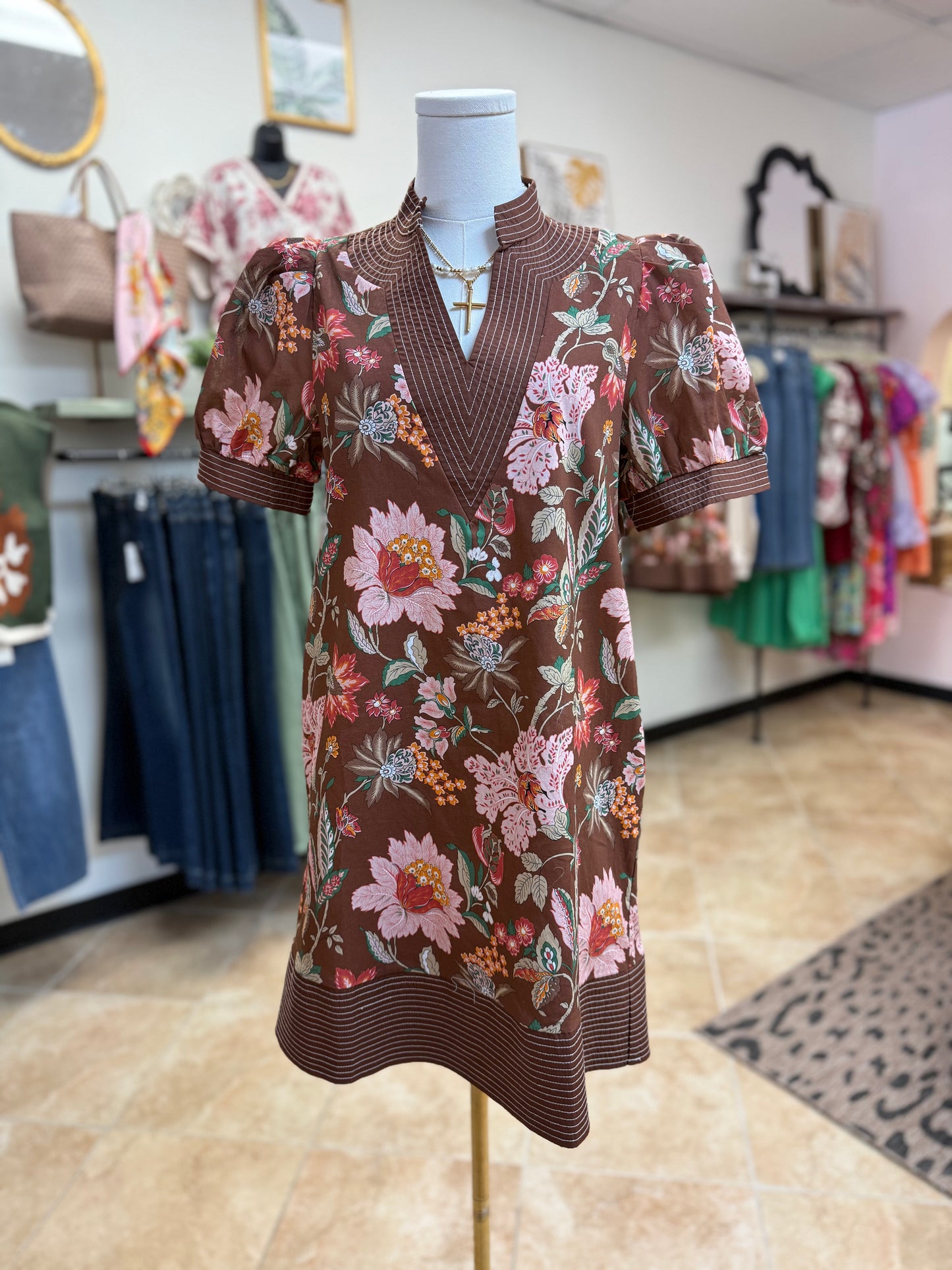 Autumn Reverie Floral Mini Dress
