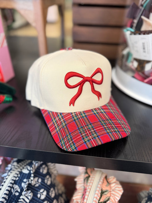 Red Bow Structured Snapback Hat