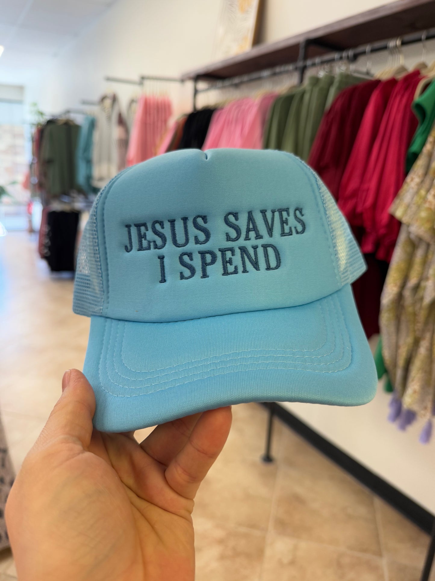 Jesus Spends I Save Trucker Hat