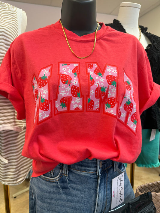 Strawberry Red MAMA Graphic Tee