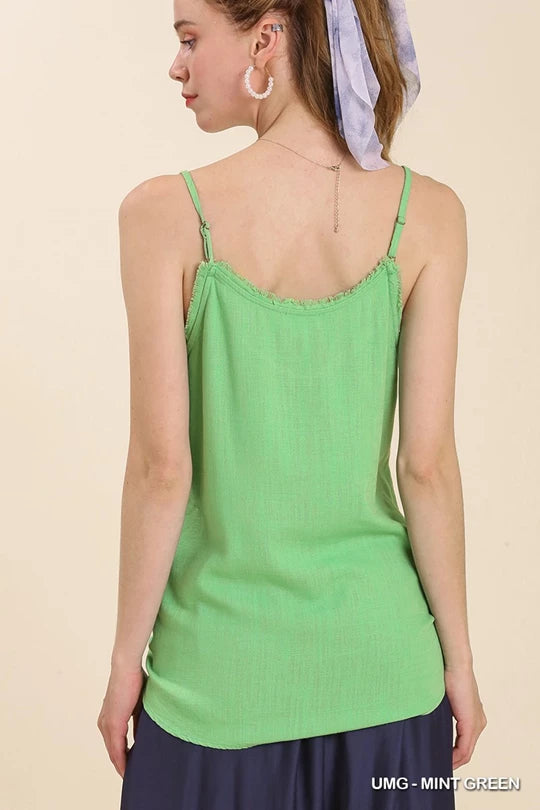 Summer Muse Frayed Edge Tank Top